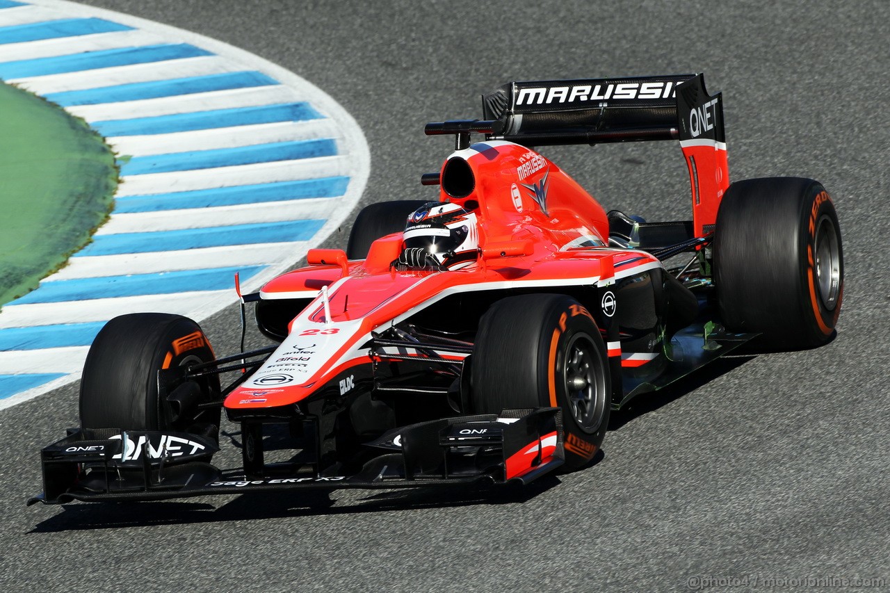JEREZ TEST FEBBRAIO 2013, Max Chilton (GBR) Marussia F1 Team MR02.
