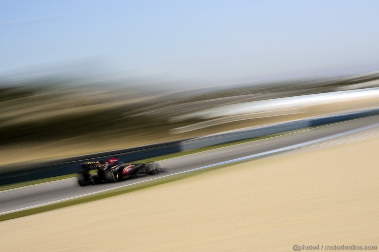 JEREZ TEST FEBBRAIO 2013, Romain Grosjean (FRA) Lotus F1 E21.
