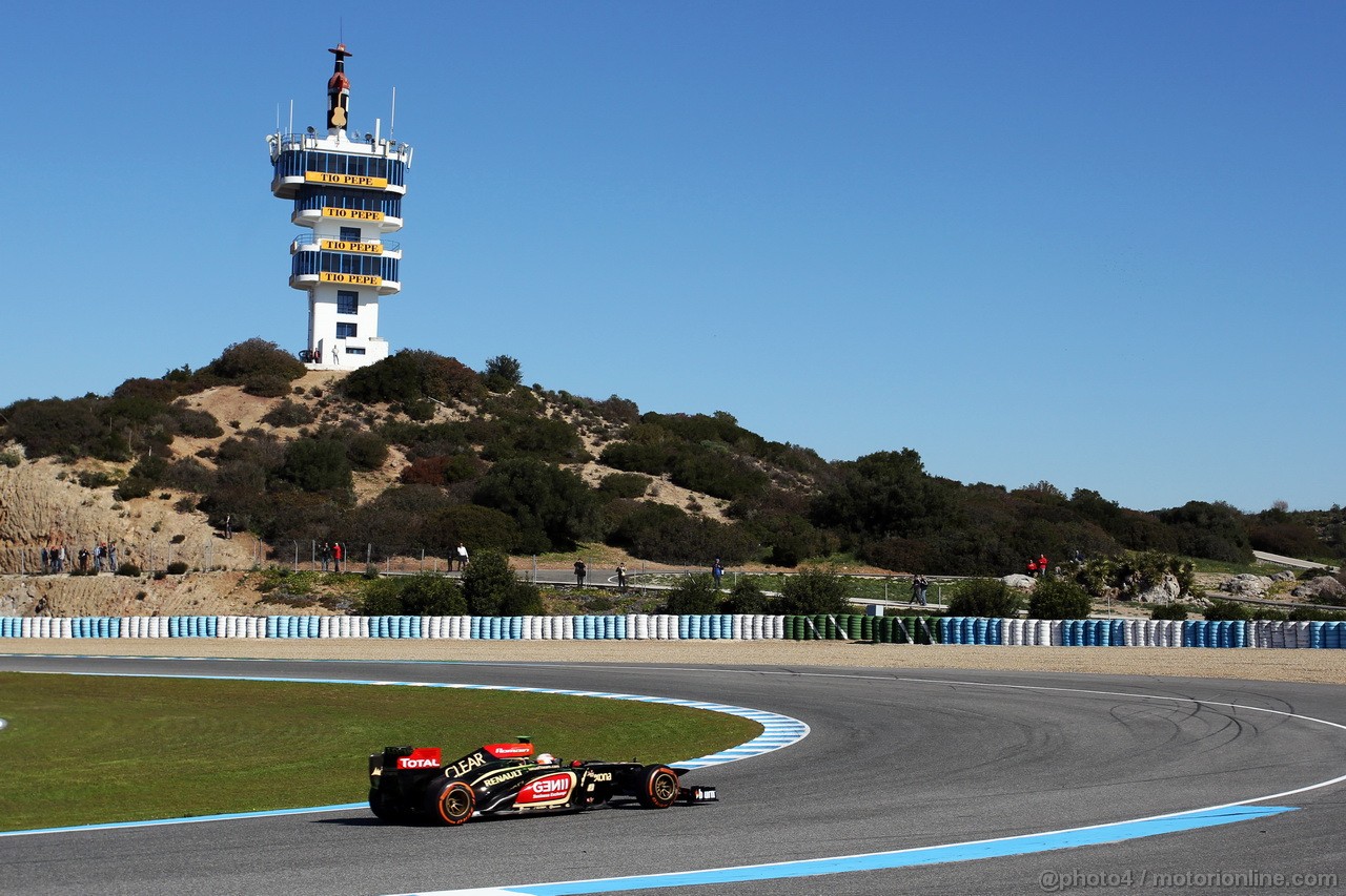 JEREZ TEST FEBBRAIO 2013, Romain Grosjean (FRA) Lotus F1 E21.
