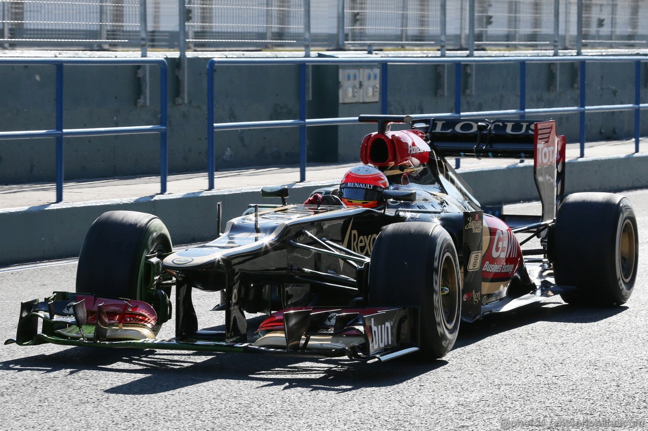 JEREZ TEST FEBBRAIO 2013, Romain Grosjean (FRA) Lotus F1 E21.
