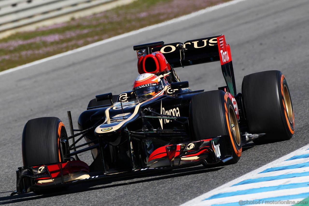JEREZ TEST FEBBRAIO 2013, Romain Grosjean (FRA) Lotus F1 E21.
