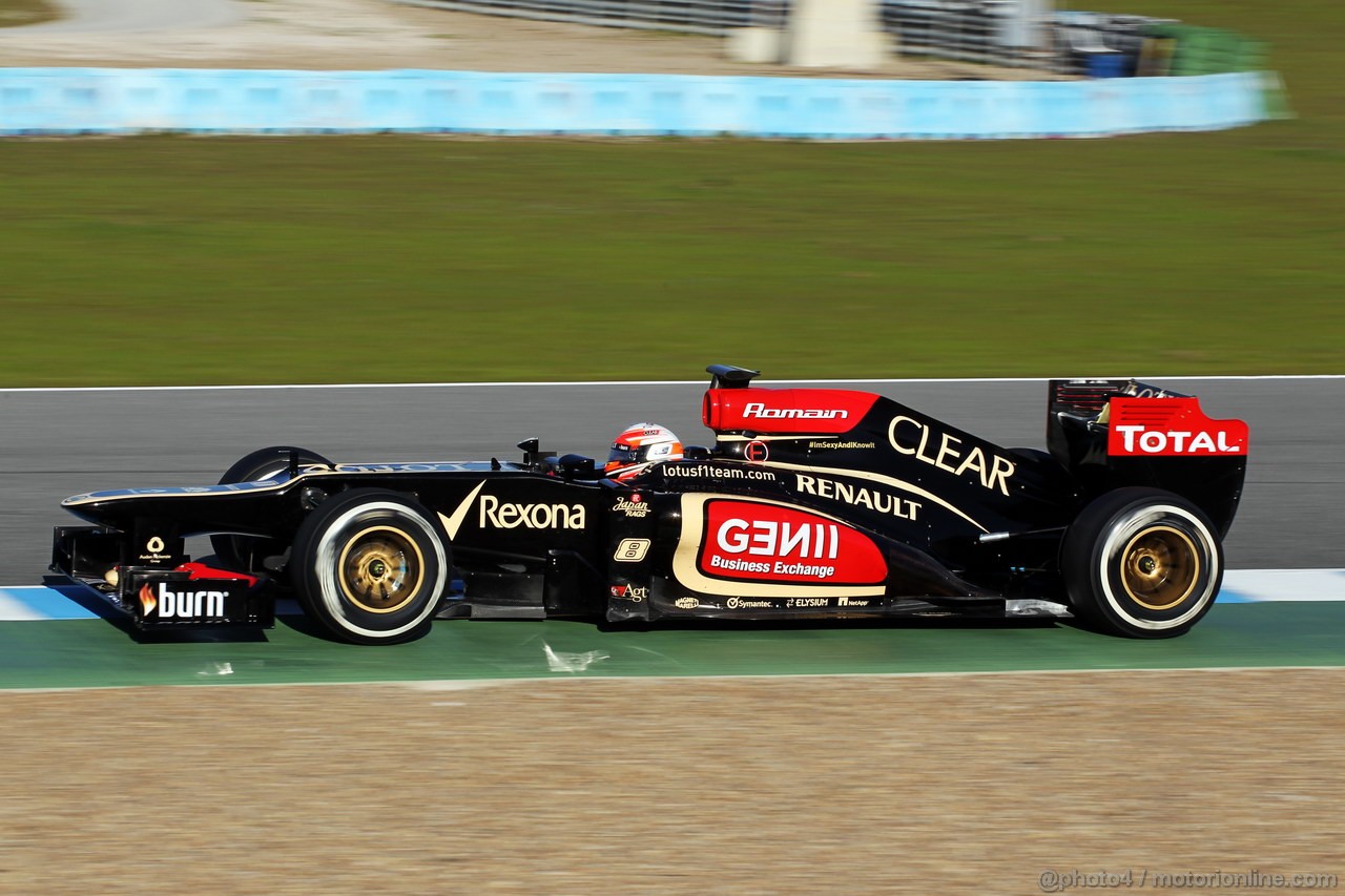 JEREZ TEST FEBBRAIO 2013, Romain Grosjean (FRA) Lotus F1 E21.
