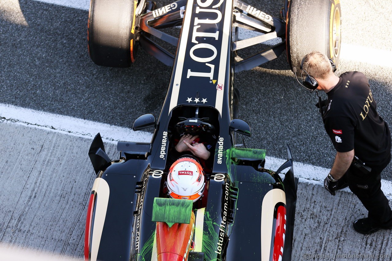 JEREZ TEST FEBBRAIO 2013, Romain Grosjean (FRA) Lotus F1 E21.

