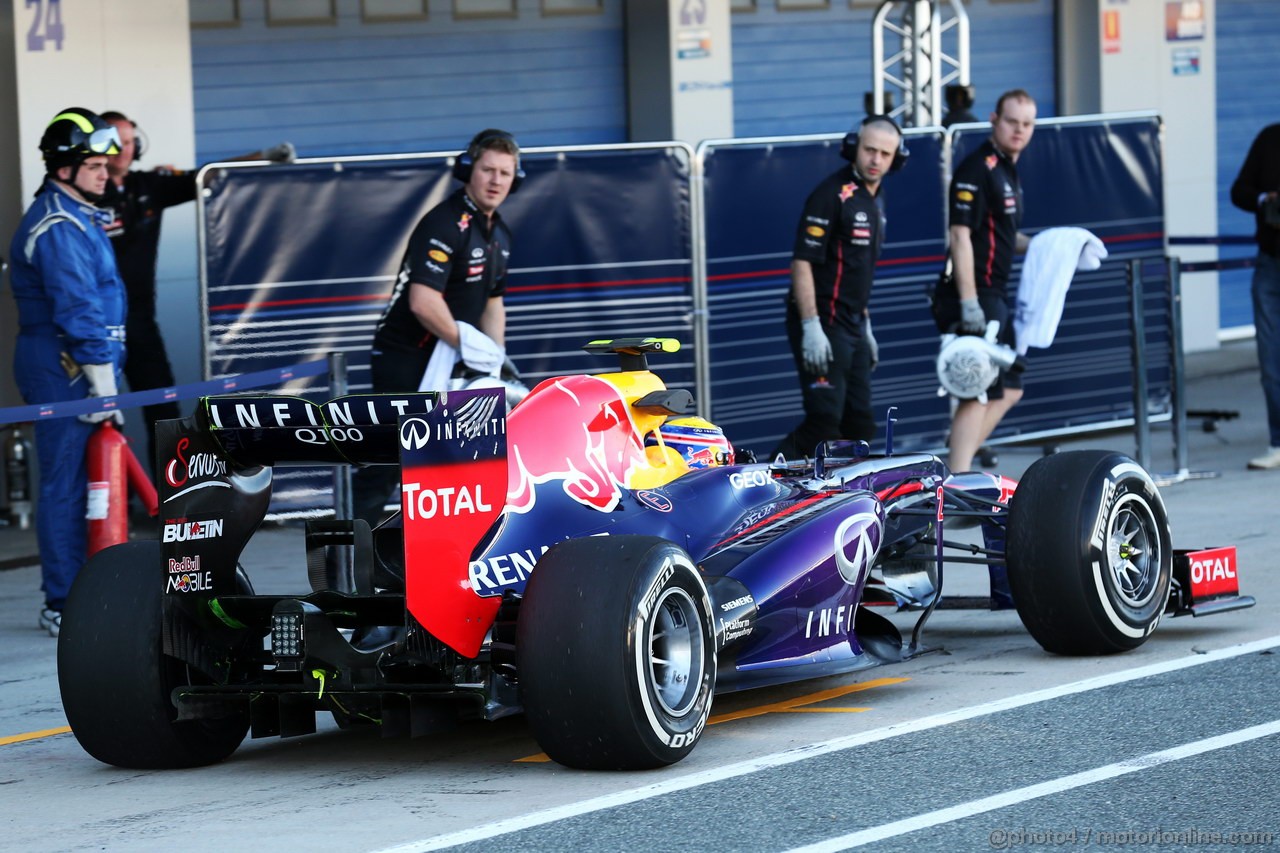 JEREZ TEST FEBBRAIO 2013, Mark Webber (AUS) Red Bull Racing RB9.
