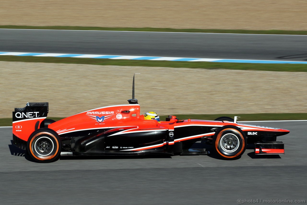 JEREZ TEST FEBBRAIO 2013, Luiz Razia (BRA) Marussia F1 Team MR02.
