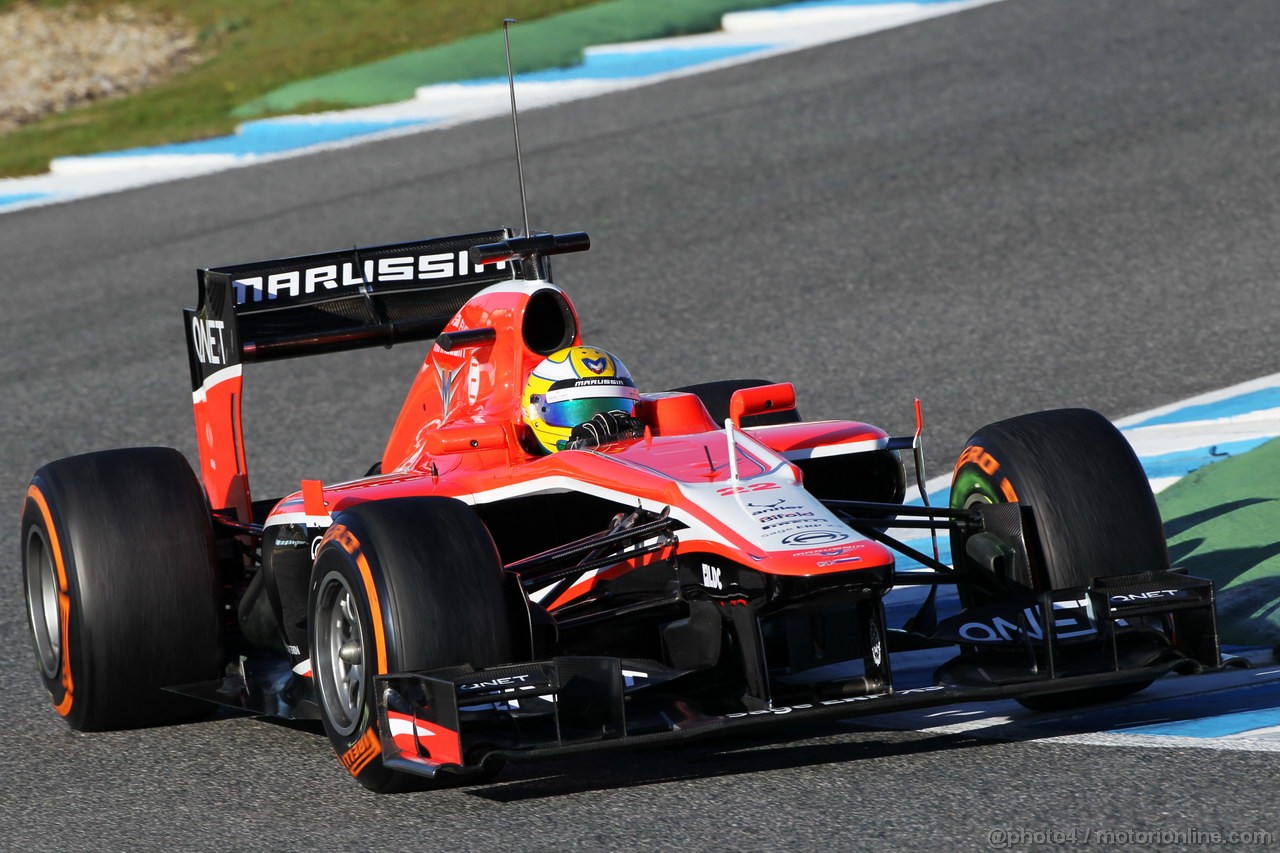 JEREZ TEST FEBBRAIO 2013, Luiz Razia (BRA) Marussia F1 Team MR02.
