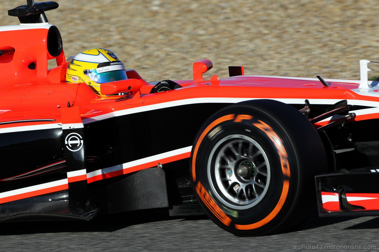 JEREZ TEST FEBBRAIO 2013, Luiz Razia (BRA) Marussia F1 Team MR02.
