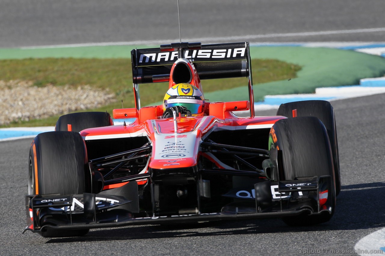 JEREZ TEST FEBBRAIO 2013, Luiz Razia (BRA) Marussia F1 Team MR02.
