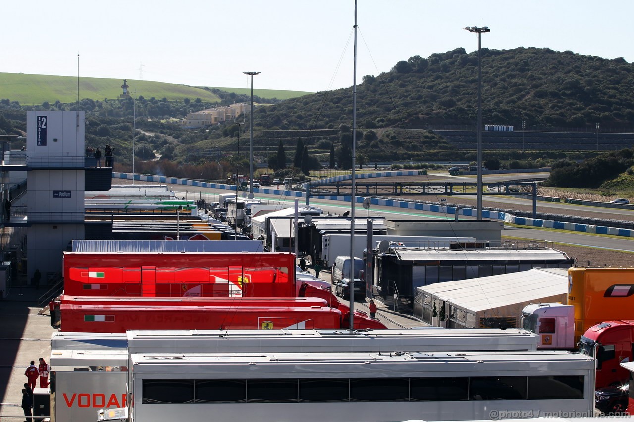 JEREZ TEST FEBBRAIO 2013, Trucks in the paddock.
06.02.2013.