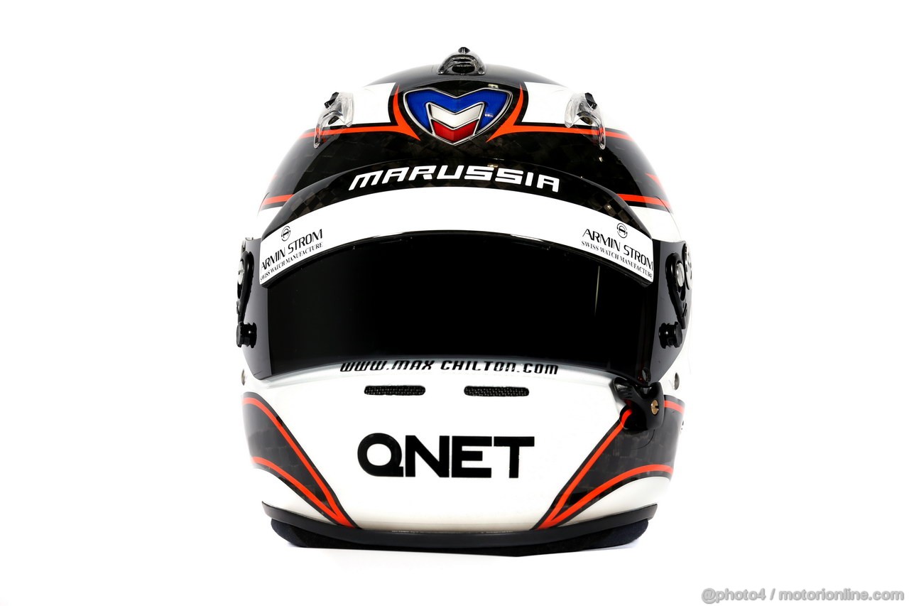 JEREZ TEST FEBBRAIO 2013, The helmet of Max Chilton (GBR) Marussia F1 Team.
06.02.2013. 