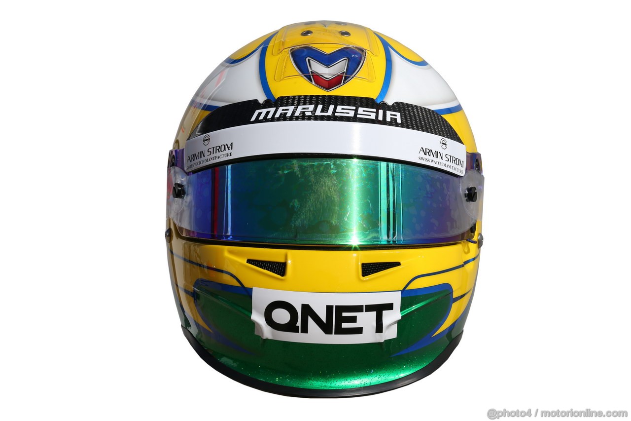 JEREZ TEST FEBBRAIO 2013, The helmet of Luiz Razia (BRA) Marussia F1 Team.
06.02.2013. 