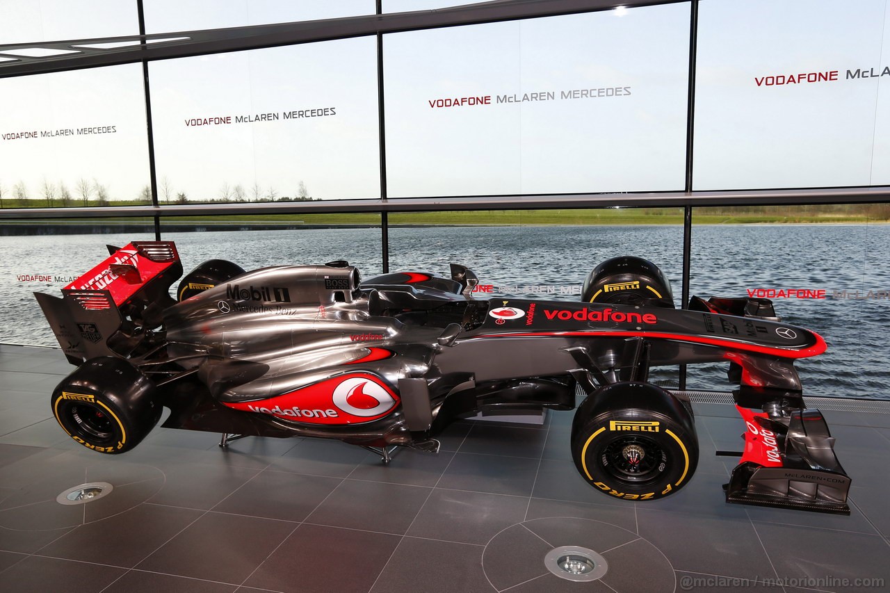 MCLAREN MP4-28, McLaren Technology Centre, Surrey, UK
31st January 2013 
The McLaren MP4-28 Mercedes. 
Photo: Vodafone McLaren Mercedes (Copyright Free FOR EDITORIAL USE ONLY) 
ref: Digital Image _N7T0233