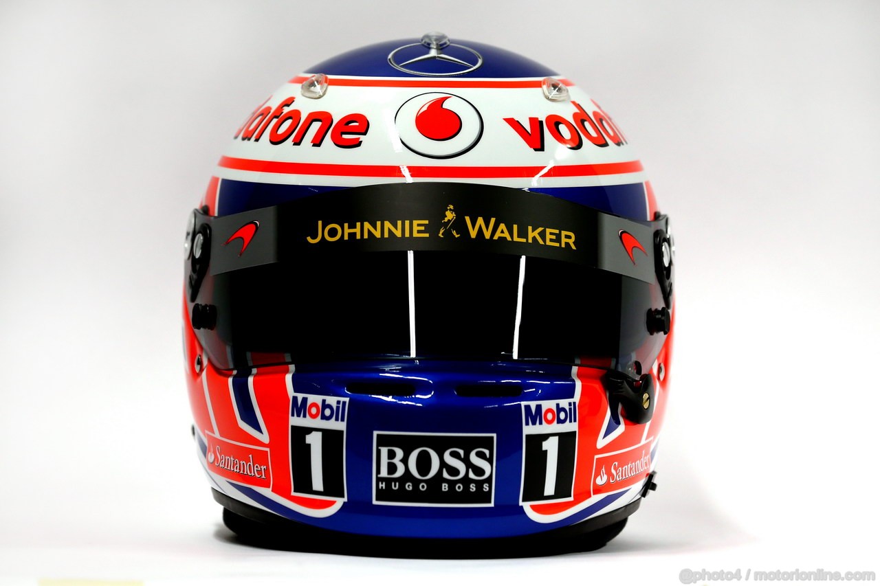 MCLAREN MP4-28, The helmet of Jenson Button (GBR) McLaren.
31.01.2013. McLaren MP4-28 Launch, McLaren Technology Centre, Woking, England.
