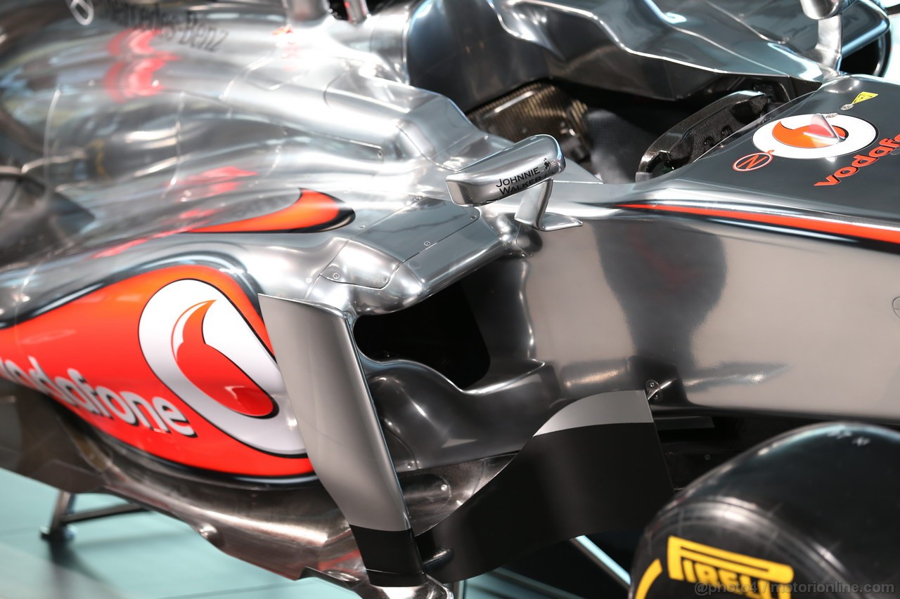 MCLAREN MP4-28, McLaren MP4-28 sidepod.
31.01.2013. McLaren MP4-28 Launch, McLaren Technology Centre, Woking, England.

