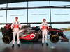 MCLAREN MP4-28, (L to R): Jenson Button (GBR) McLaren e Sergio Perez (MEX) McLaren with the new McLaren MP4-28.
31.01.2013. McLaren MP4-28 Launch, McLaren Technology Centre, Woking, England.
