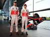 MCLAREN MP4-28, (L to R): Jenson Button (GBR) McLaren e team mate Sergio Perez (MEX) McLaren with the new McLaren MP4-28.
31.01.2013. McLaren MP4-28 Launch, McLaren Technology Centre, Woking, England.
