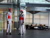 MCLAREN MP4-28, (L to R): Jenson Button (GBR) McLaren with team mate Sergio Perez (MEX) McLaren.
31.01.2013. McLaren MP4-28 Launch, McLaren Technology Centre, Woking, England.

