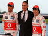 MCLAREN MP4-28, (L to R): Jenson Button (GBR) McLaren, Martin Whitmarsh (GBR) McLaren Chief Executive Officer e Sergio Perez (MEX) McLaren unveil the new McLaren MP4-28.
31.01.2013. McLaren MP4-28 Launch, McLaren Technology Centre, Woking, England.

