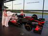 MCLAREN MP4-28, Sergio Perez (MEX) McLaren e team mate Jenson Button (GBR) McLaren unveil the new McLaren MP4-28.
31.01.2013. McLaren MP4-28 Launch, McLaren Technology Centre, Woking, England.
