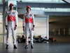 MCLAREN MP4-28, (L to R): Jenson Button (GBR) McLaren with Sergio Perez (MEX) McLaren.
31.01.2013. McLaren MP4-28 Launch, McLaren Technology Centre, Woking, England.
