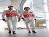 MCLAREN MP4-28, (L to R): Jenson Button (GBR) McLaren with team mate Sergio Perez (MEX) McLaren.
31.01.2013. McLaren MP4-28 Launch, McLaren Technology Centre, Woking, England.
