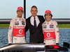 MCLAREN MP4-28, McLaren Technology Centre, Surrey, UK
31st January 2013 
Jenson Button, McLaren, Martin Whitmarsh, Team Principal, McLaren e Sergio Perez, McLaren.
Photo: Vodafone McLaren Mercedes (Copyright Free FOR EDITORIAL USE ONLY) 
ref: Digital Image _X5J9982