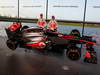 MCLAREN MP4-28, (L to R): Jenson Button (GBR) McLaren e team mate Sergio Perez (MEX) McLaren with the new McLaren MP4-28.
31.01.2013. McLaren MP4-28 Launch, McLaren Technology Centre, Woking, England.
