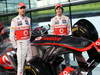 MCLAREN MP4-28, (L to R): Jenson Button (GBR) McLaren e Sergio Perez (MEX) McLaren with the new McLaren MP4-28.
31.01.2013. McLaren MP4-28 Launch, McLaren Technology Centre, Woking, England.
