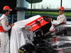 MCLAREN MP4-28, (L to R): Sergio Perez (MEX) McLaren e team mate Jenson Button (GBR) McLaren unveil the new McLaren MP4-28.
31.01.2013. McLaren MP4-28 Launch, McLaren Technology Centre, Woking, England.
