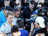 MERCEDES F1 W04, (L to R): Nico Rosberg (GER) Mercedes AMG F1 e team mate Lewis Hamilton (GBR) Mercedes AMG F1 with the media.
04.02.2013. Mercedes AMG F1 W04 Launch, Jerez, Spain.
