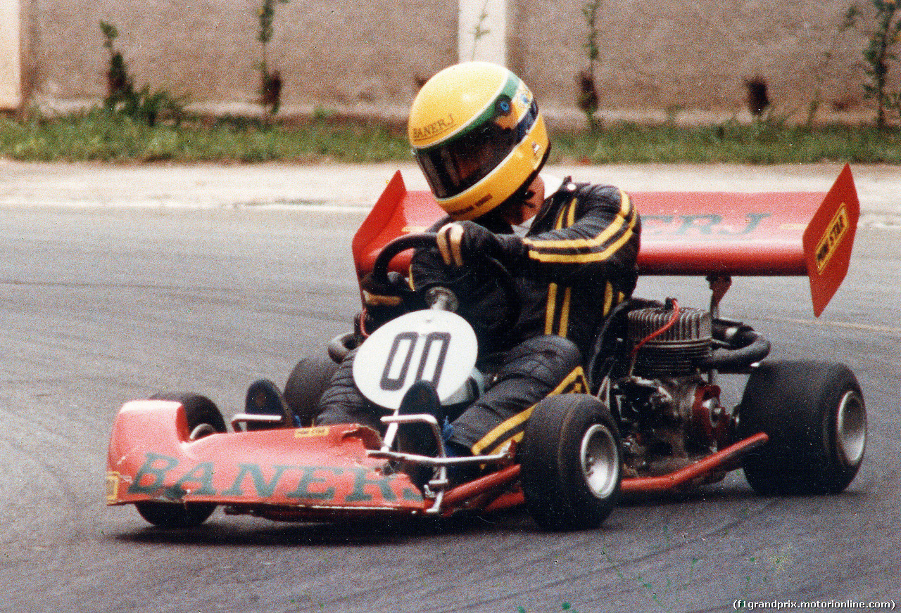 AYRTON SENNA, 1982 Ayrton Senna (Bra) race with a kart