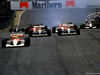 AYRTON SENNA, Ayrton Senna da Silva (BRA) McLaren MP4/6 Honda 1st position davanti a a group at partenza