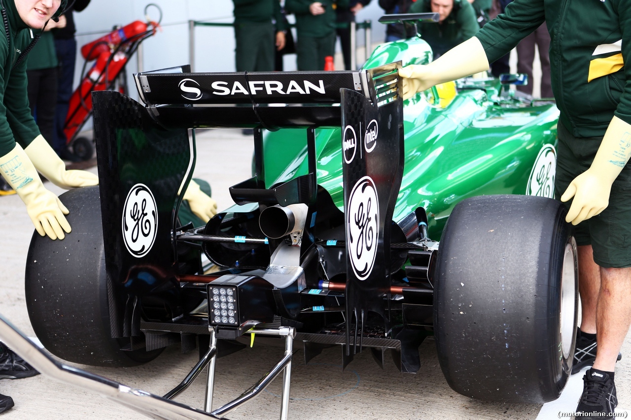 CATERHAM CT05, Marcus Ericsson (SWE) Caterham CT04 - rear wing e rear diffuser detail.
28.01.2014. Formula One Testing, Day One, Jerez, Spain.