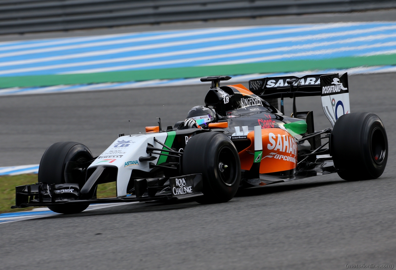 Force India VJM07, Sergio Perez (MEX), Sahara Force India 
28.01.2014. Formula One Testing, Day One, Jerez, Spain.