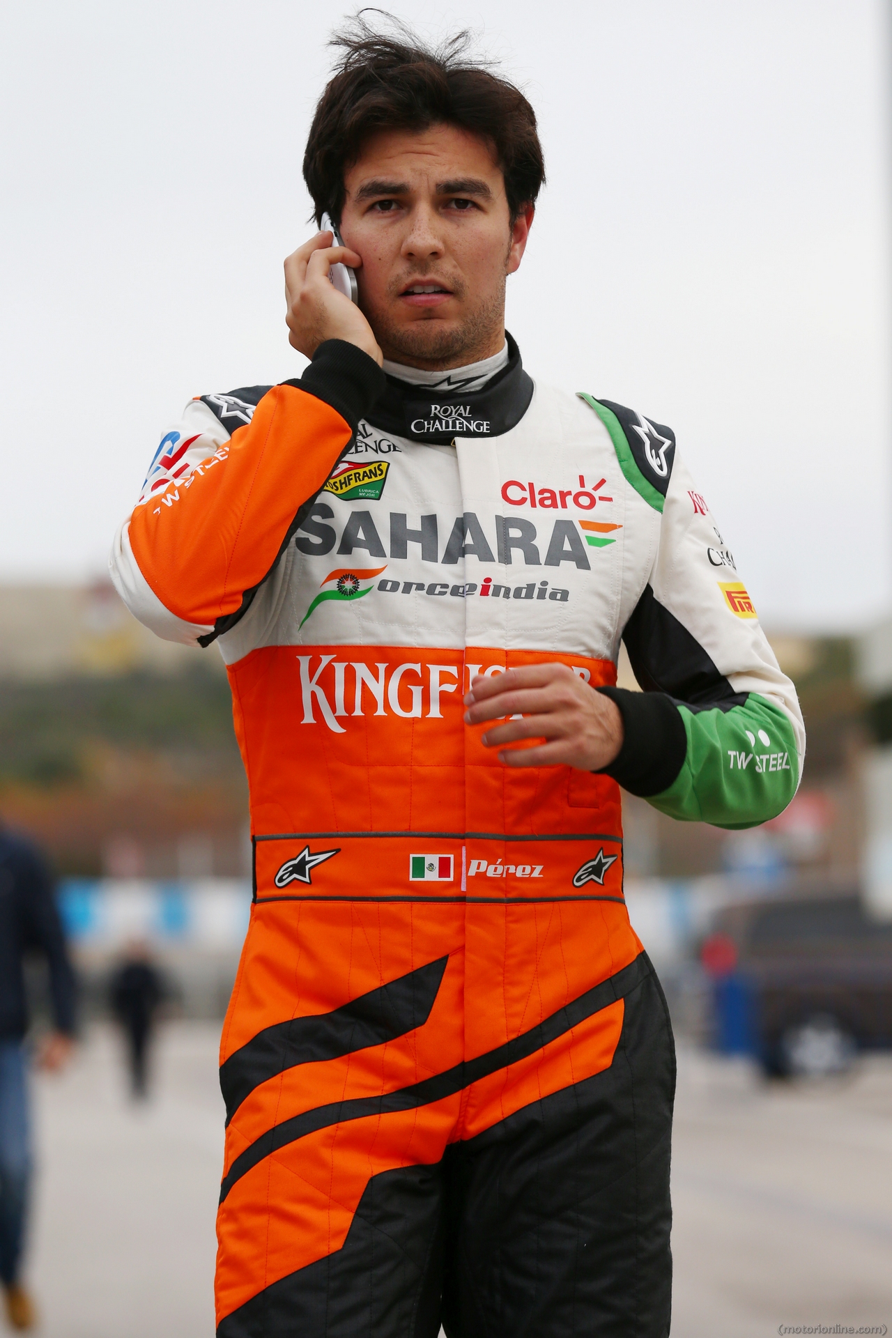 Force India VJM07, Sergio Perez (MEX) Sahara Force India F1.
28.01.2014. Formula One Testing, Day One, Jerez, Spain.