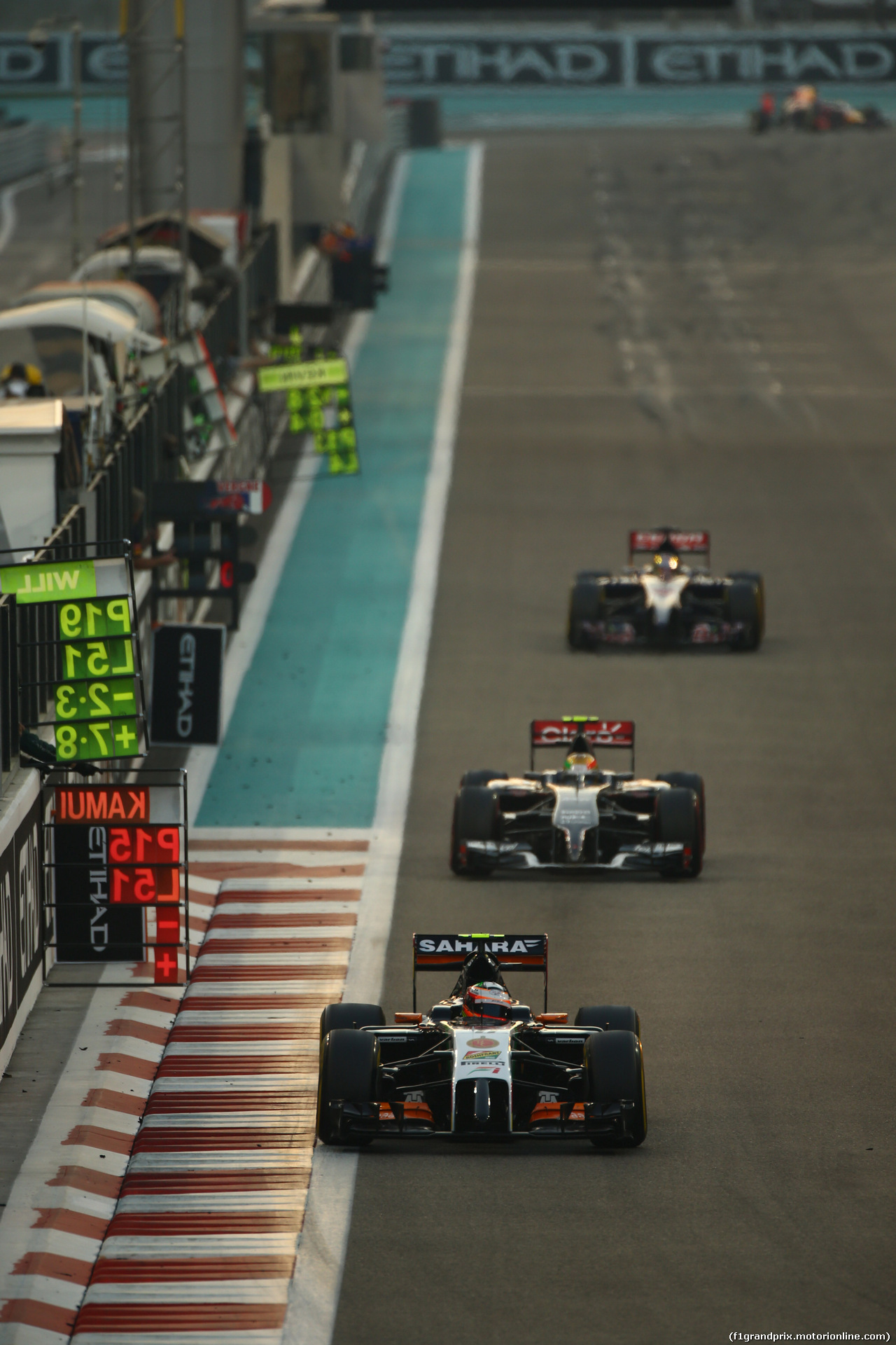 GP ABU DHABI, 23.11.2014- Gara, Sergio Perez (MEX) Sahara Force India F1 VJM07