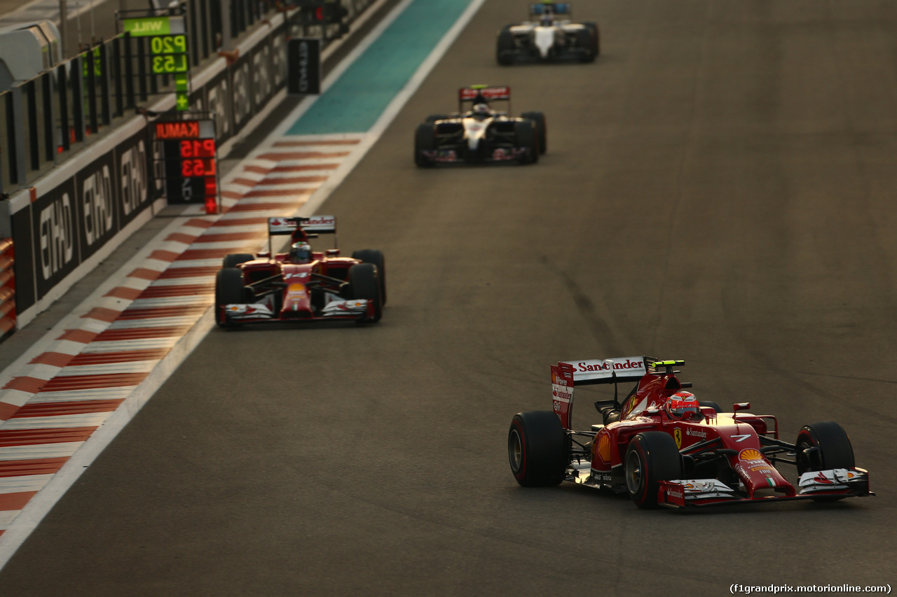 GP ABU DHABI, 23.11.2014- Gara, Kimi Raikkonen (FIN) Ferrari F14-T