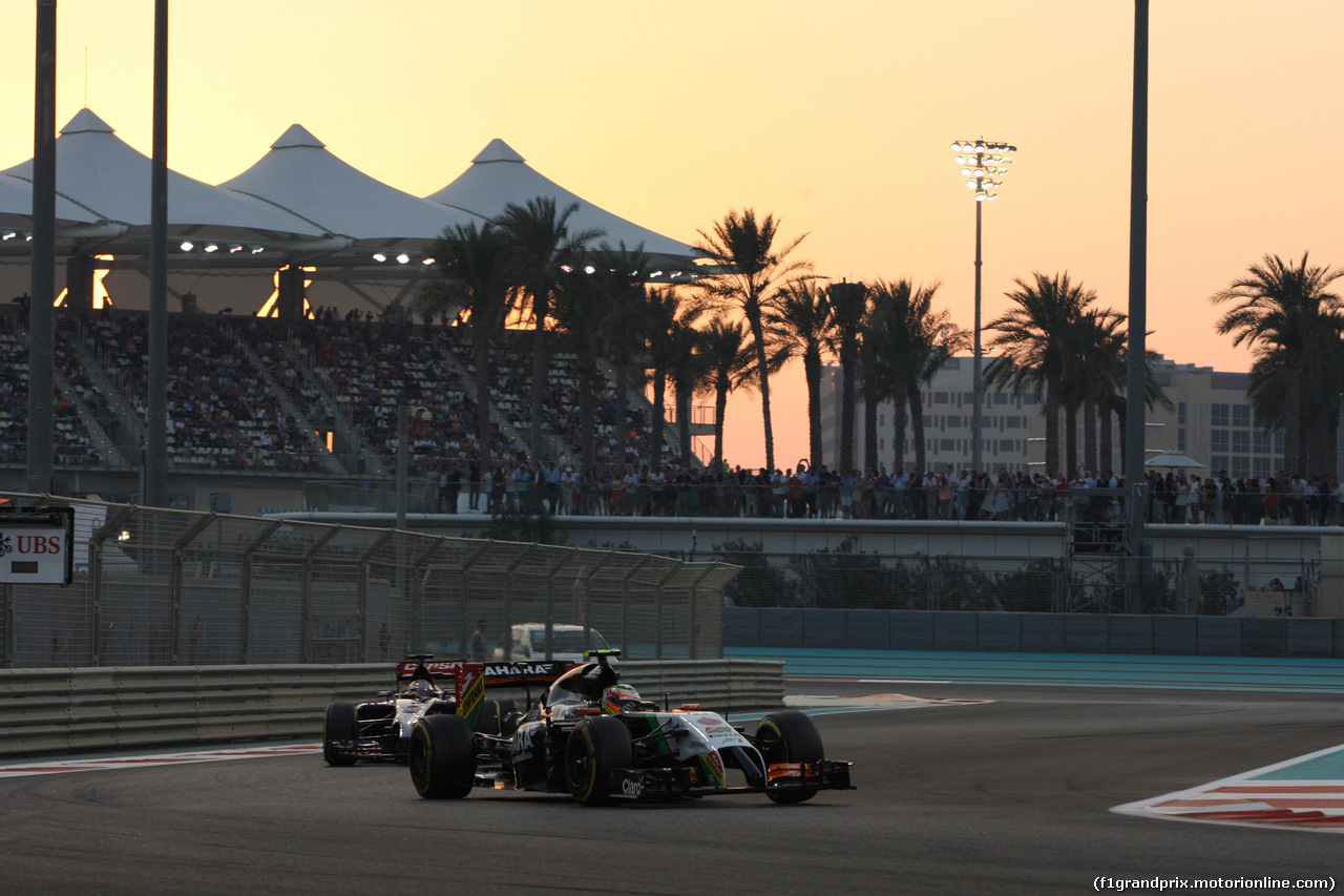 GP ABU DHABI, 23.11.2014- Gara, Sergio Perez (MEX) Sahara Force India F1 VJM07