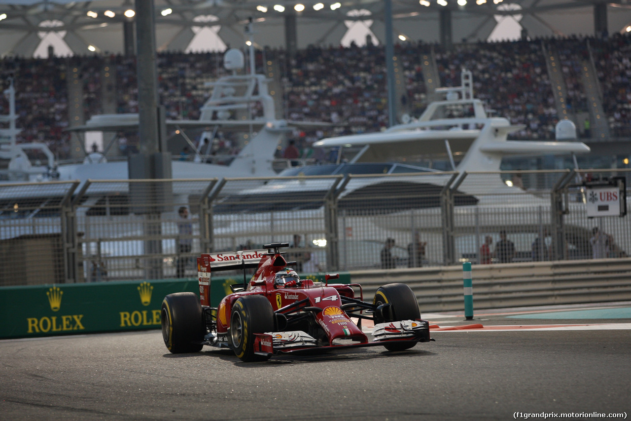 GP ABU DHABI, 23.11.2014- Gara, Fernando Alonso (ESP) Ferrari F14-T