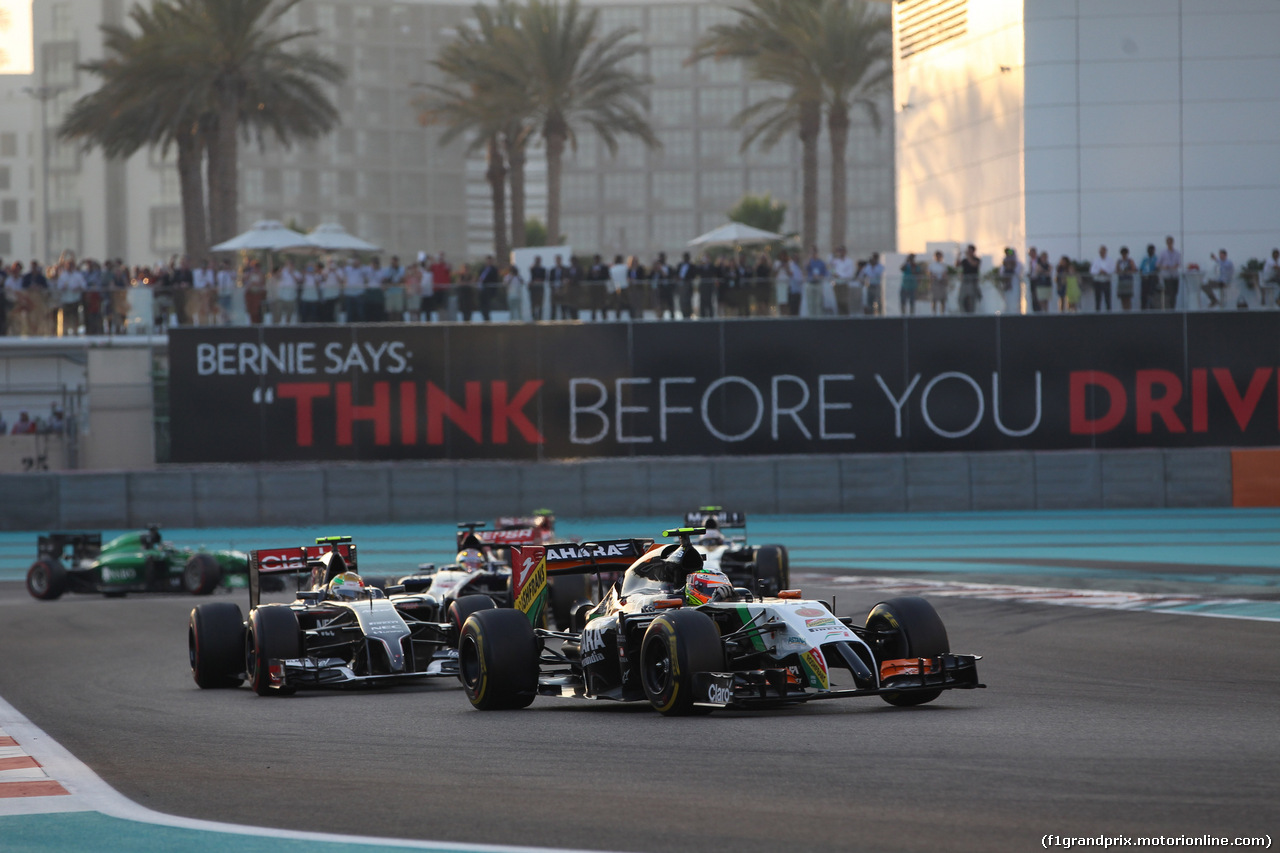 GP ABU DHABI, 23.11.2014- Gara, Sergio Perez (MEX) Sahara Force India F1 VJM07
