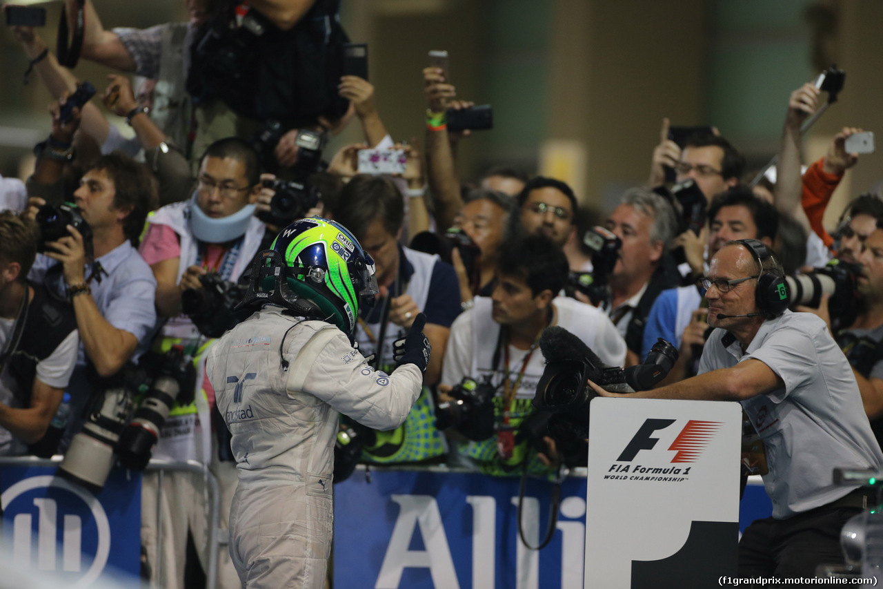 GP ABU DHABI, 23.11.2014- Gara, secondo Felipe Massa (BRA) Williams F1 Team FW36