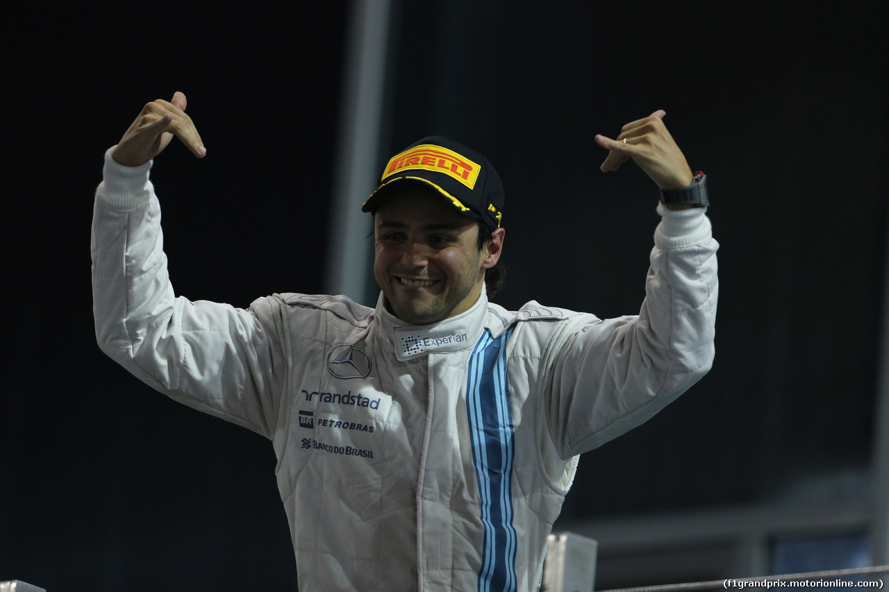 GP ABU DHABI, 23.11.2014- Gara, secondo Felipe Massa (BRA) Williams F1 Team FW36