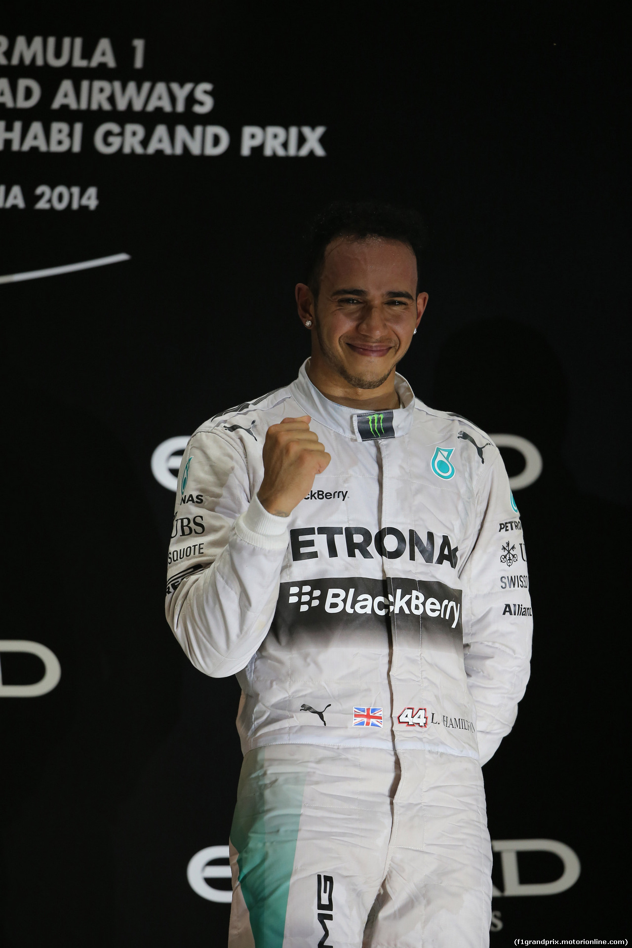 GP ABU DHABI, 23.11.2014- Gara, Lewis Hamilton (GBR) Mercedes AMG F1 W05 vincitore e World Champion F1 2014