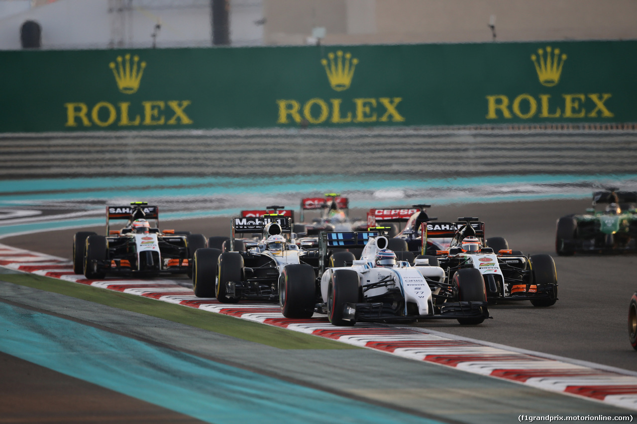 GP ABU DHABI, 23.11.2014- Gara, Valtteri Bottas (FIN) Williams F1 Team FW36