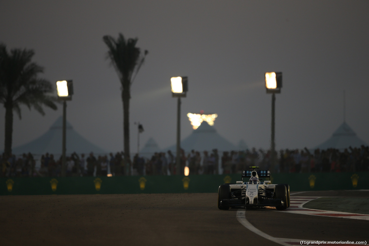 GP ABU DHABI, 23.11.2014- Gara, Valtteri Bottas (FIN) Williams F1 Team FW36