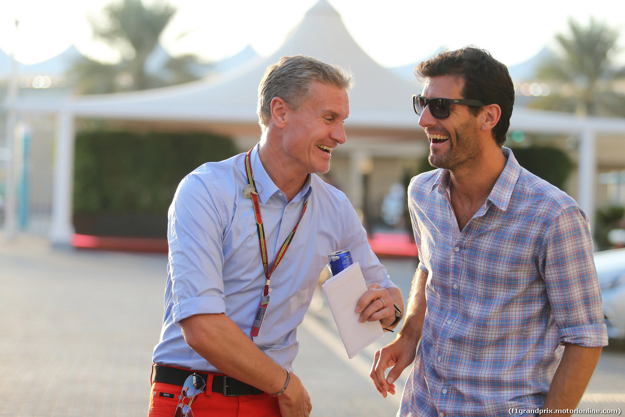 GP ABU DHABI, 22.11.2014 - Qualifiche, David Coulthard (GBR) e Mark Webber (AUS)