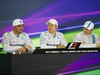 GP ABU DHABI, 22.11.2014 - Qualifiche, Press Conference, Lewis Hamilton (GBR) Mercedes AMG F1 W05, Nico Rosberg (GER), Mercedes AMG F1 W05 e Valtteri Bottas (FIN) Williams F1 Team FW36