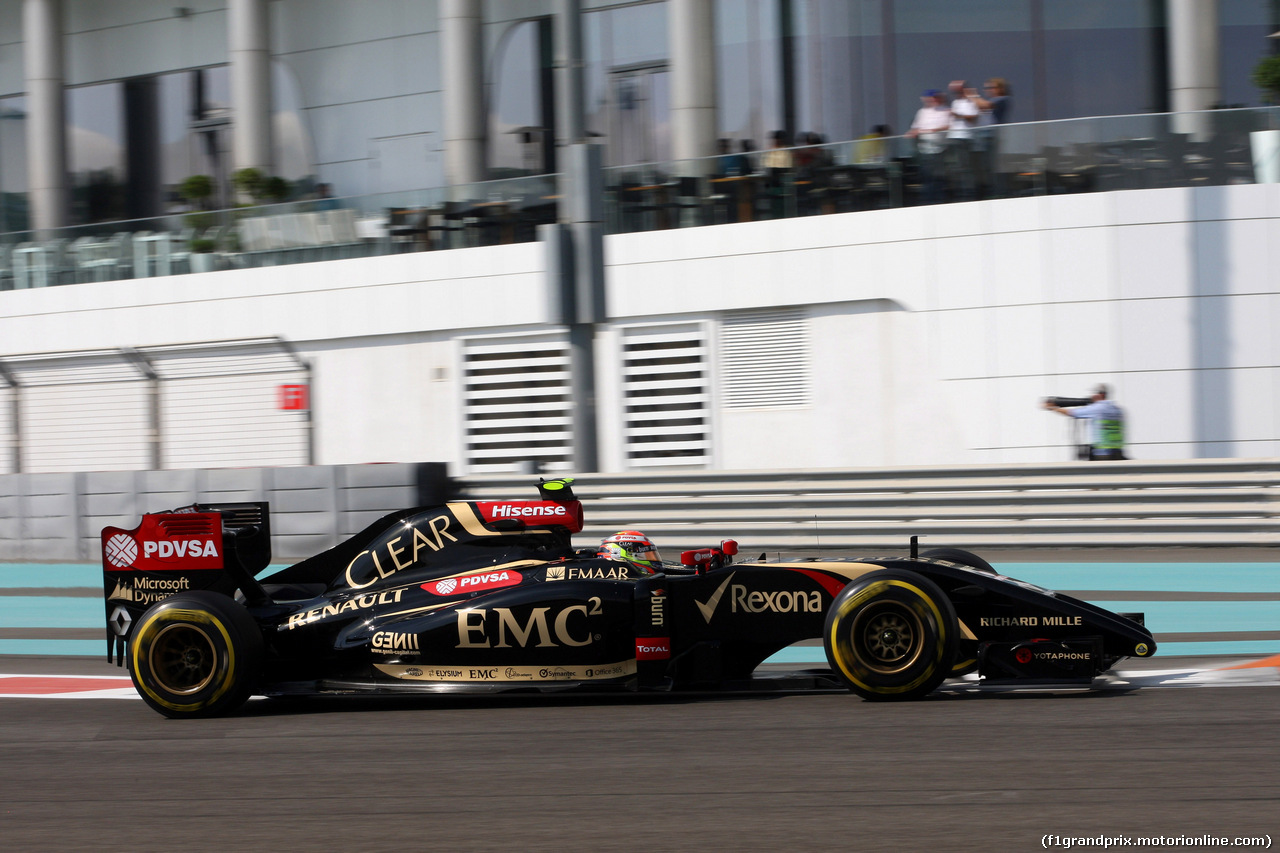 GP ABU DHABI, 21.11.2014 - Prove Libere 1, Pastor Maldonado (VEN) Lotus F1 Team E22