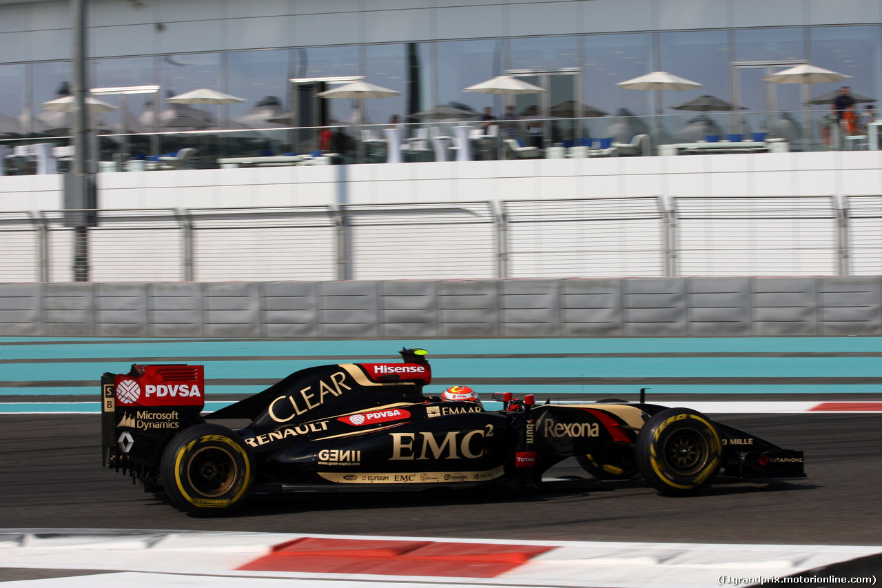 GP ABU DHABI, 21.11.2014 - Prove Libere 1, Pastor Maldonado (VEN) Lotus F1 Team E22