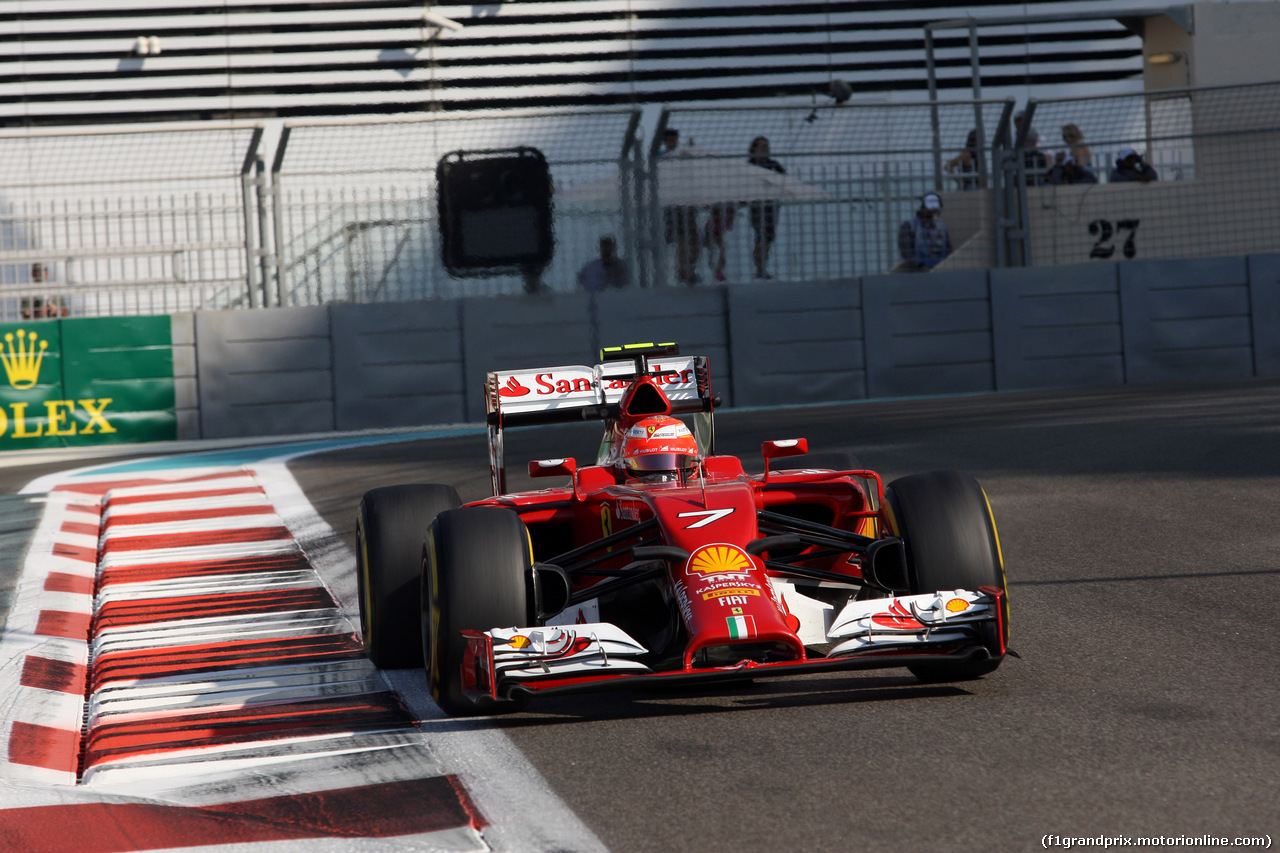 GP ABU DHABI, 21.11.2014 - Prove Libere 1, Kimi Raikkonen (FIN) Ferrari F14-T